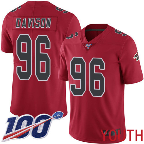 Atlanta Falcons Limited Red Youth Tyeler Davison Jersey NFL Football #96 100th Season Rush Vapor Untouchable